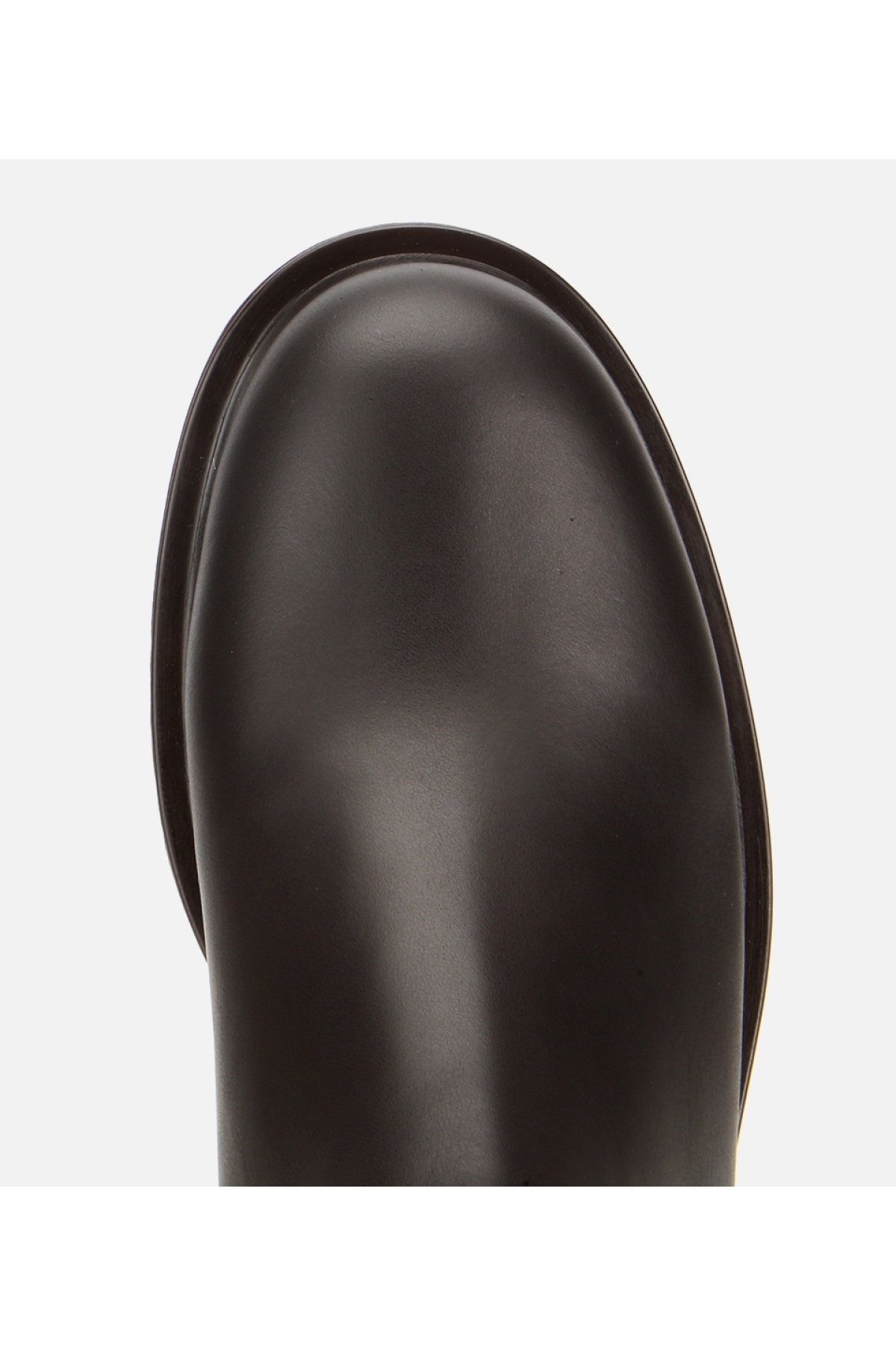 Kadın Deri Kahverengi Lastik Detaylı Bilekte Düz Bot - Görsel 5