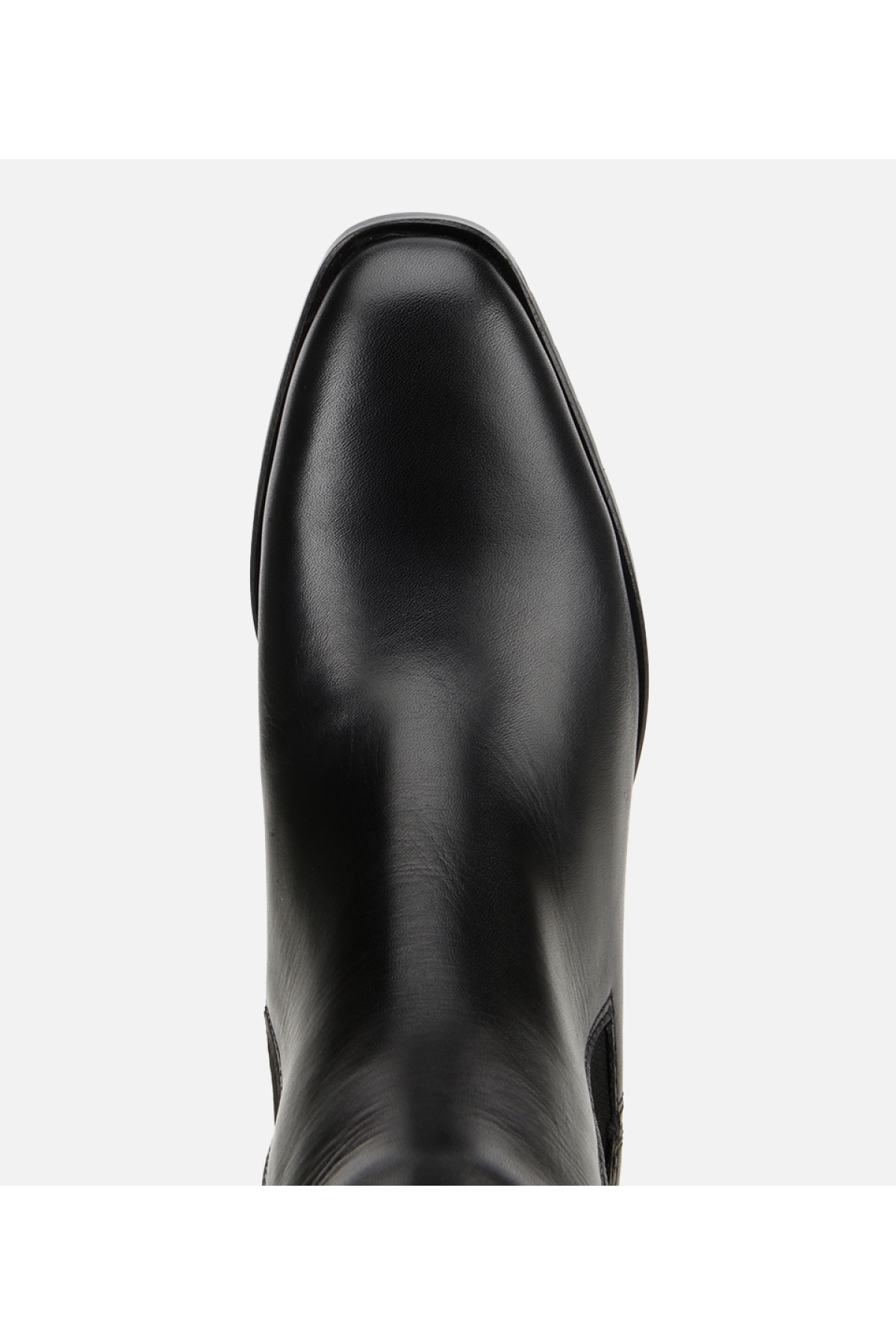 Kadın Deri Siyah Lastik Detaylı Düz Bot - Görsel 6