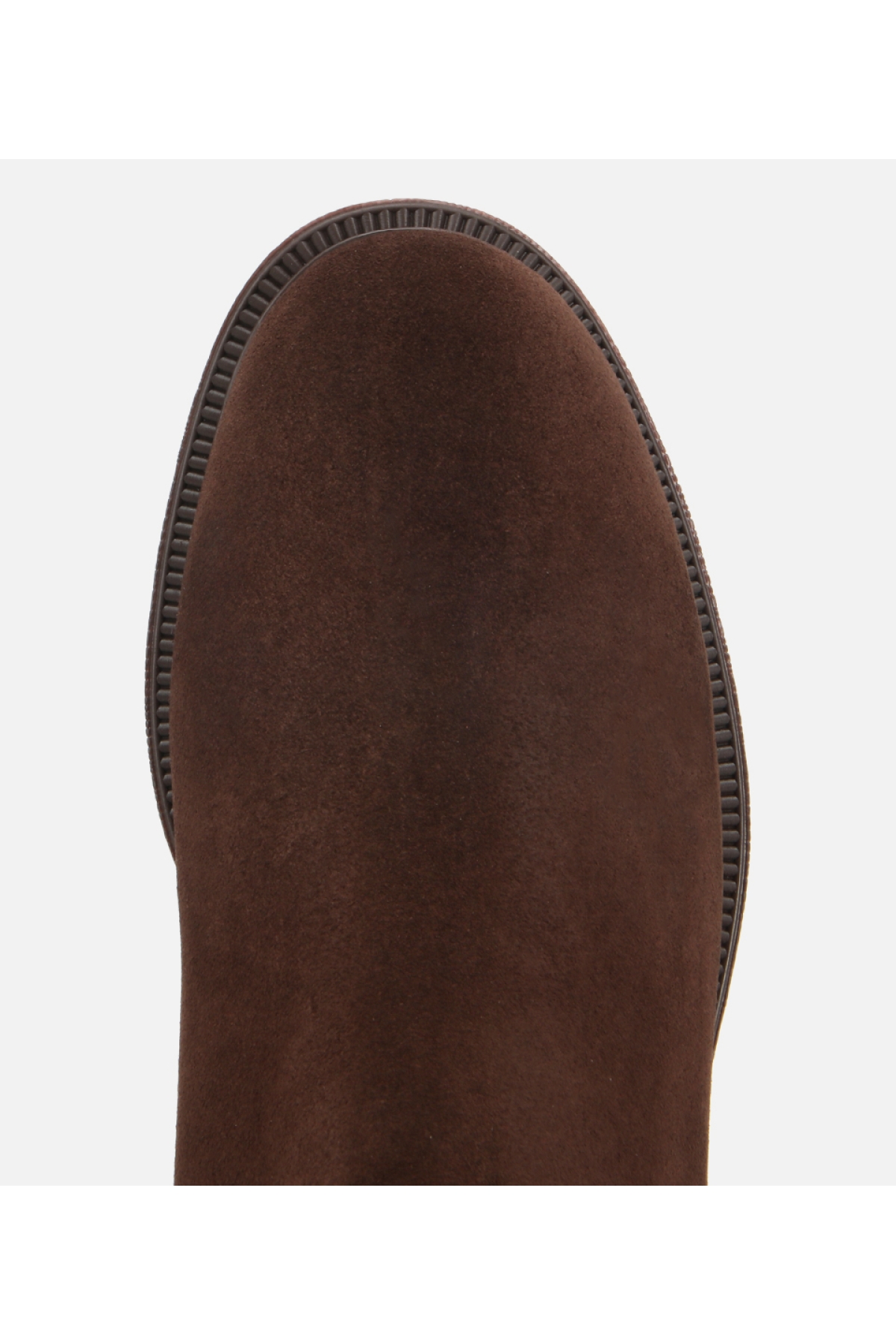 Kadın Süet Deri Kahverengi Lastik Detaylı Düz Bot - Görsel 5