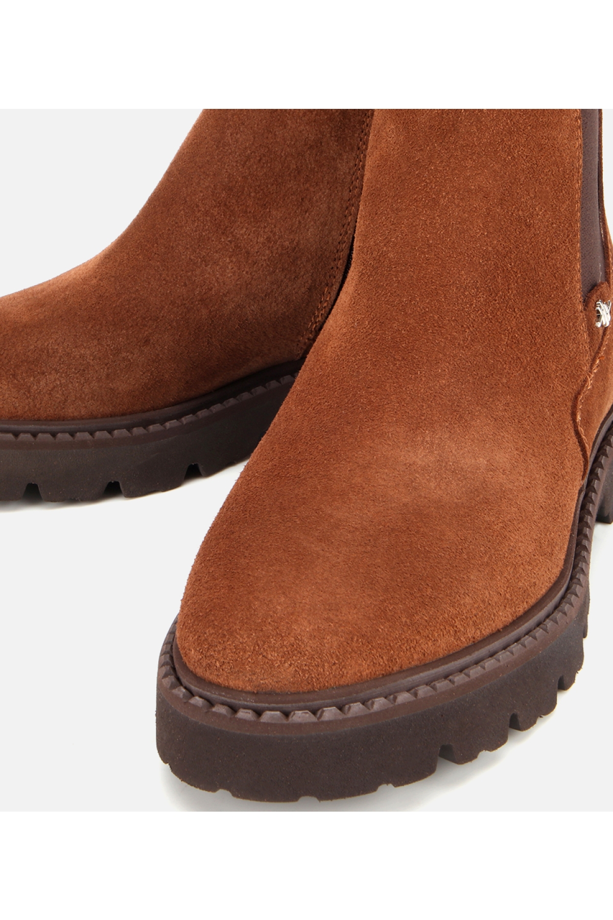 Kadın Süet Deri Taba Lastik Detaylı Düz Bot - Görsel 3