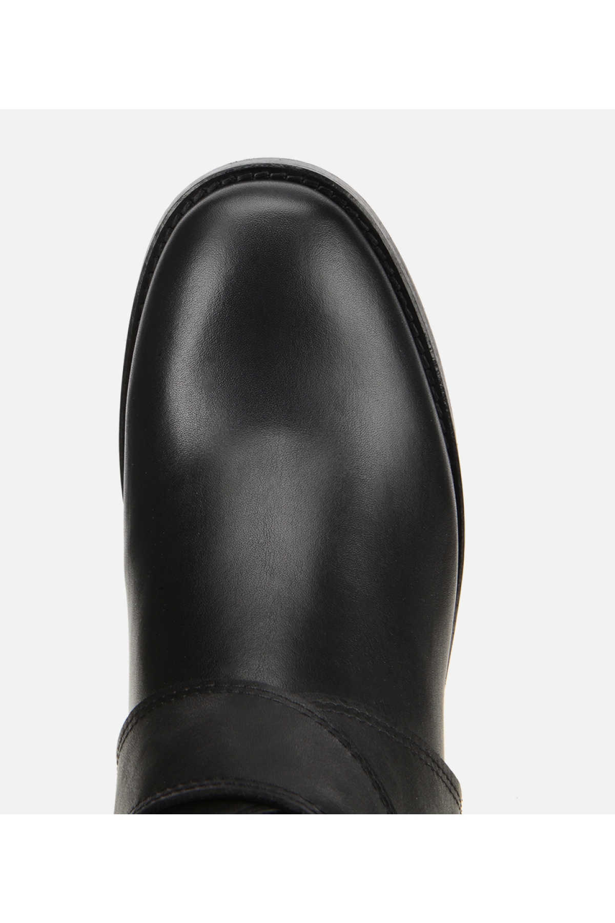 Kadın Deri Siyah Tokalı Bilekte Düz Bot - Görsel 5