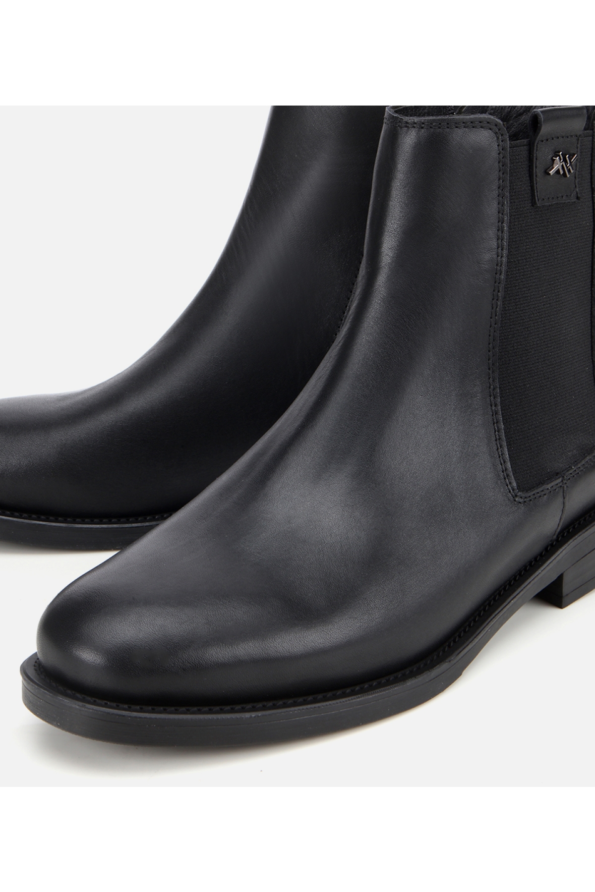 Kadın Deri Siyah Lastik Detaylı Bilekte Düz Bot - Görsel 3