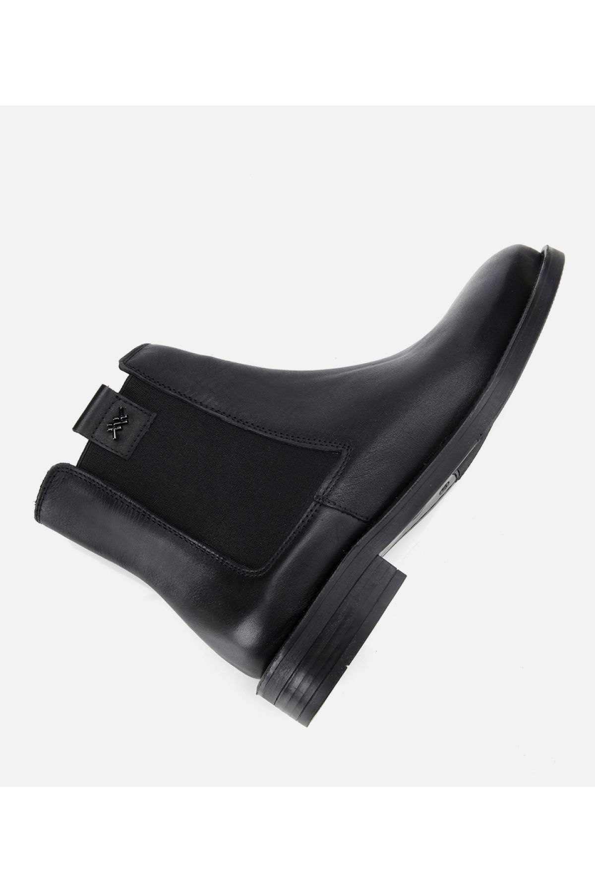 Kadın Deri Siyah Lastik Detaylı Bilekte Düz Bot - Görsel 6