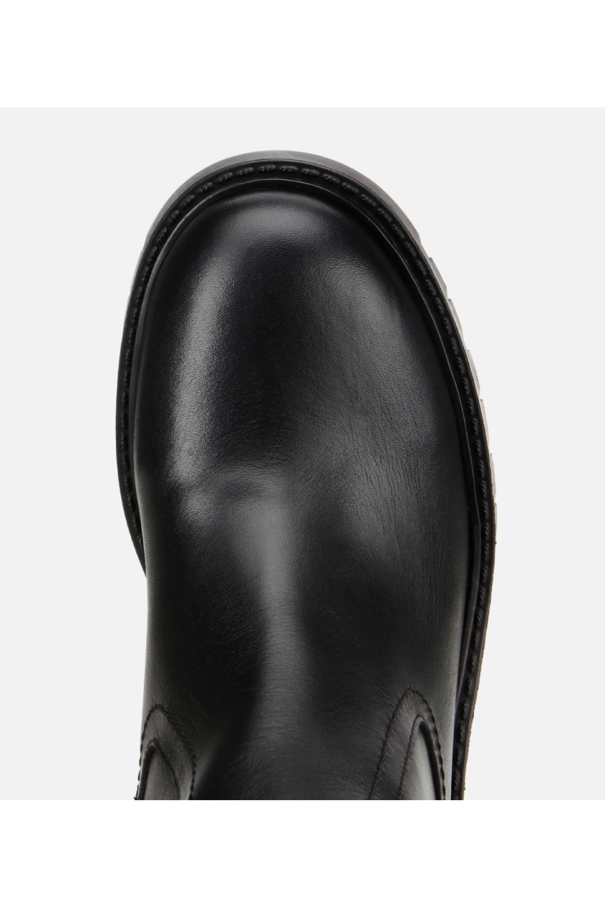 Kadın Deri Siyah Streç Bilekte Düz Bot - Görsel 5