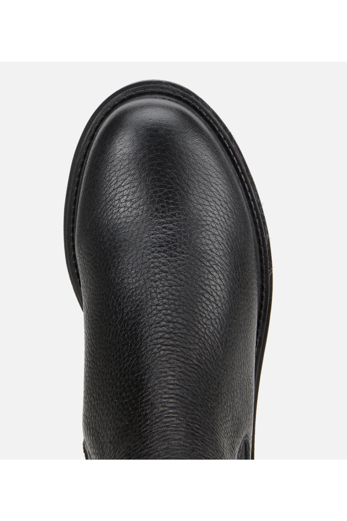 Kadın Deri Siyah Lastik Detaylı Düz Bot - Görsel 5