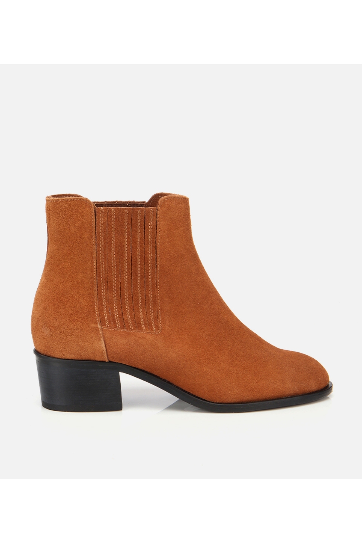 Hotiç Kadın Süet Deri Taba Lastik Detaylı Bilekte Düz Bot model görseli