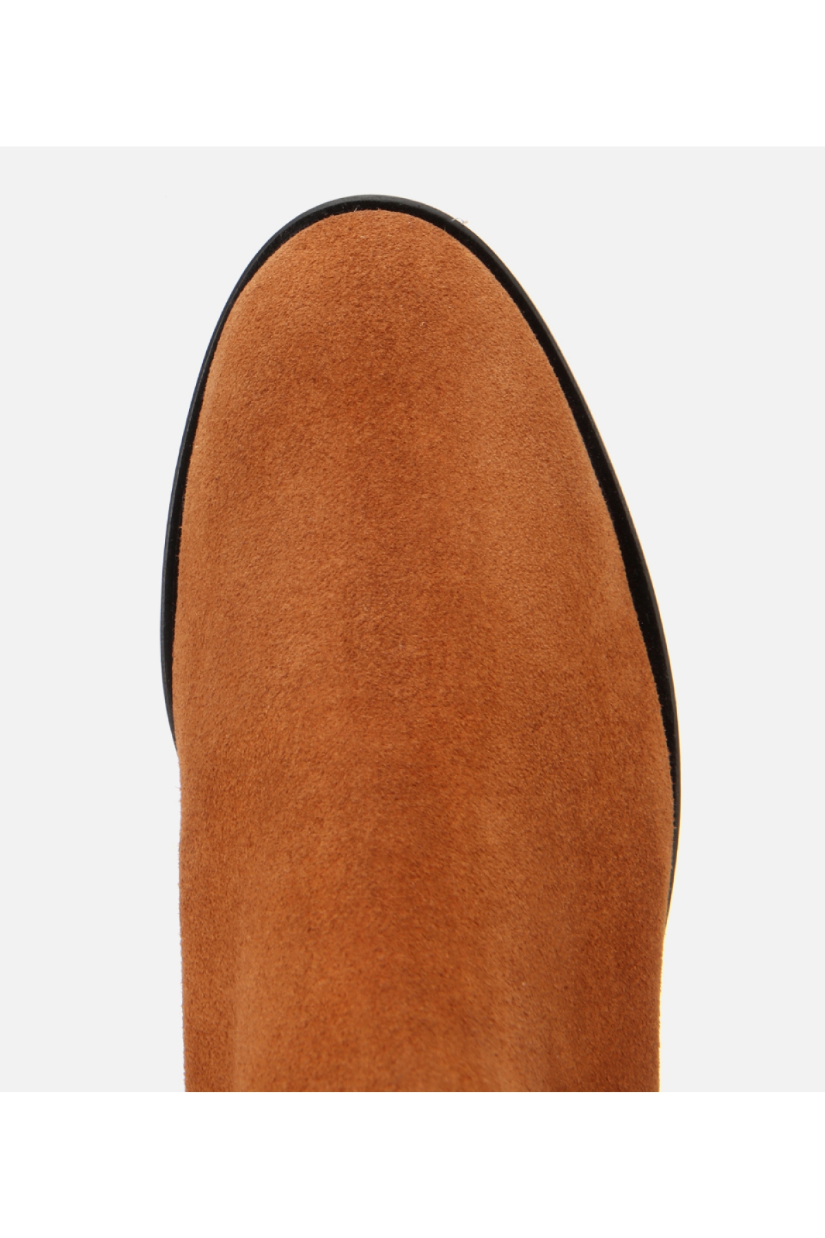 Kadın Süet Deri Taba Lastik Detaylı Bilekte Düz Bot - Görsel 5