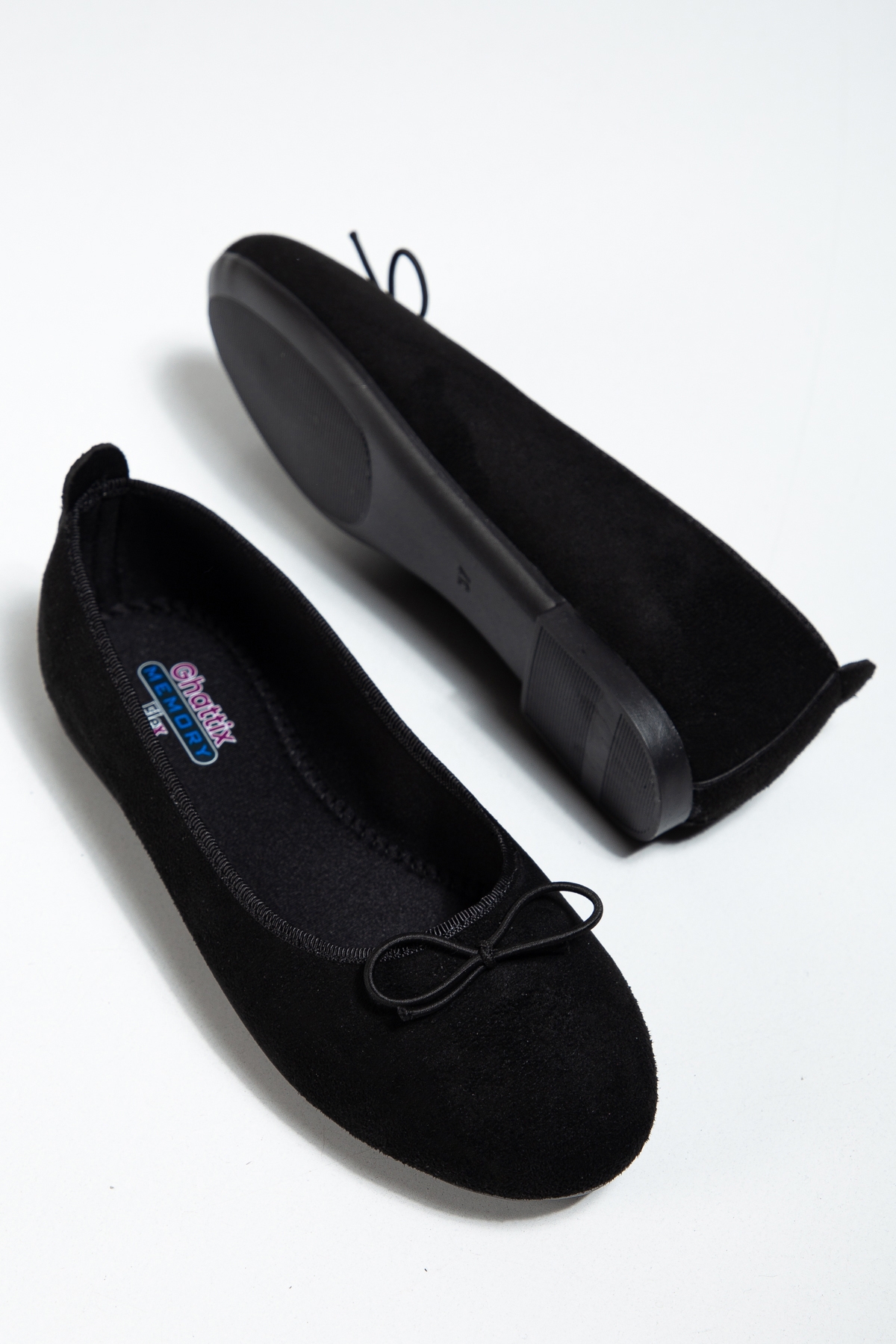 Günlük Kadın İnce Taban Babet Siyah Süet - Görsel 2