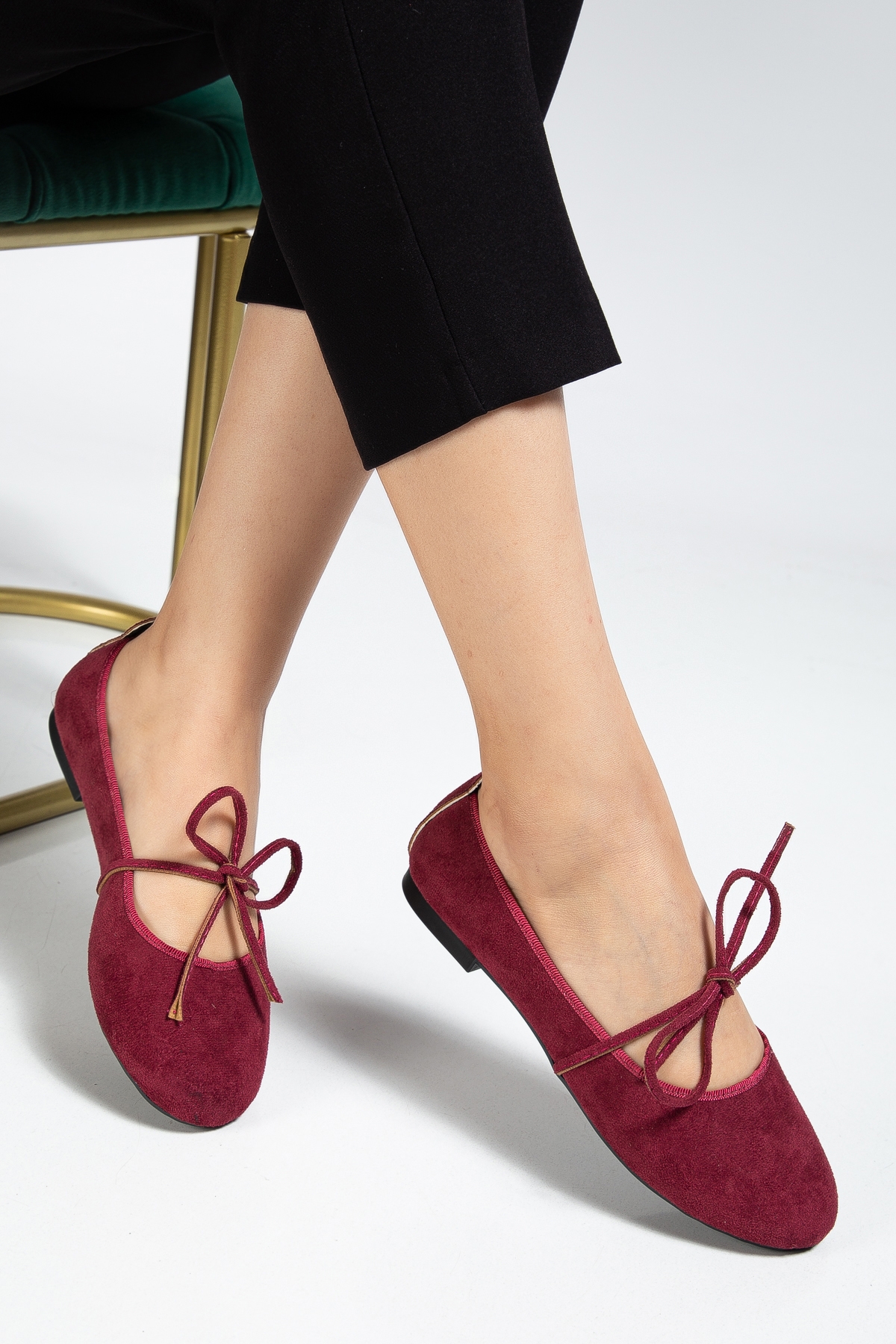 Memory Taban Günlük Kadın Fiyonk Babet Bordo - Görsel 2