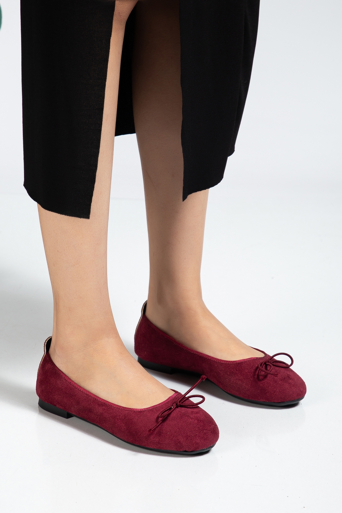 Günlük Kadın İnce Taban Babet Bordo - Görsel 1