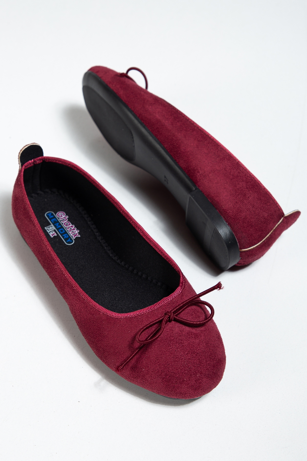 Günlük Kadın İnce Taban Babet Bordo - Görsel 2