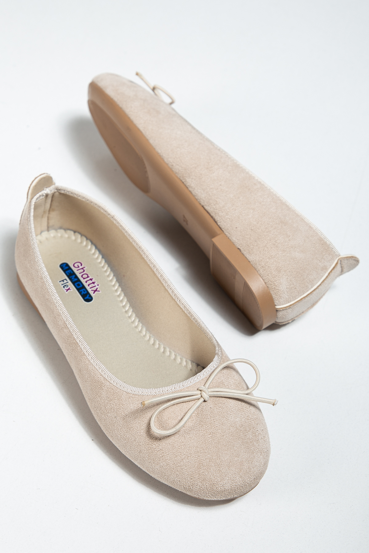 Günlük Kadın İnce Taban Babet Bej - Görsel 2