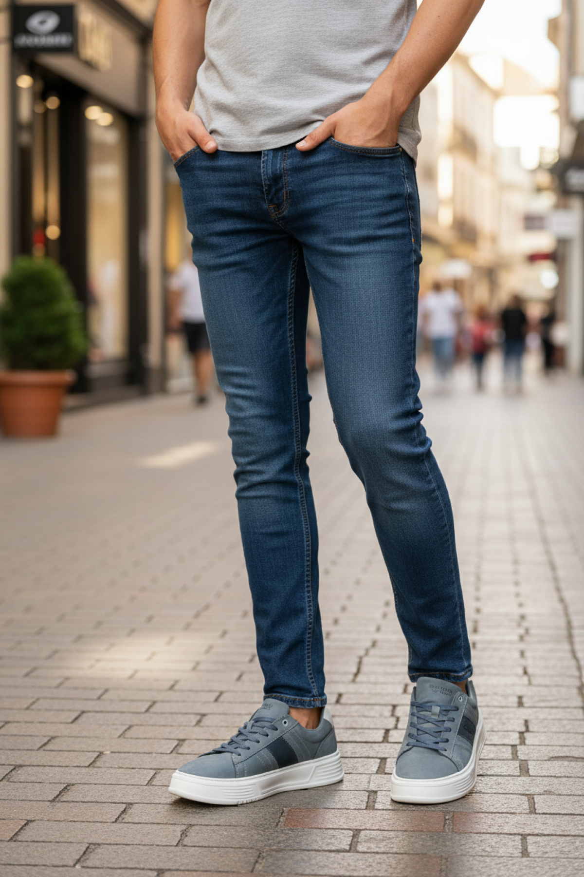 238276N 5FX Mavi Erkek Sneaker - Görsel 3