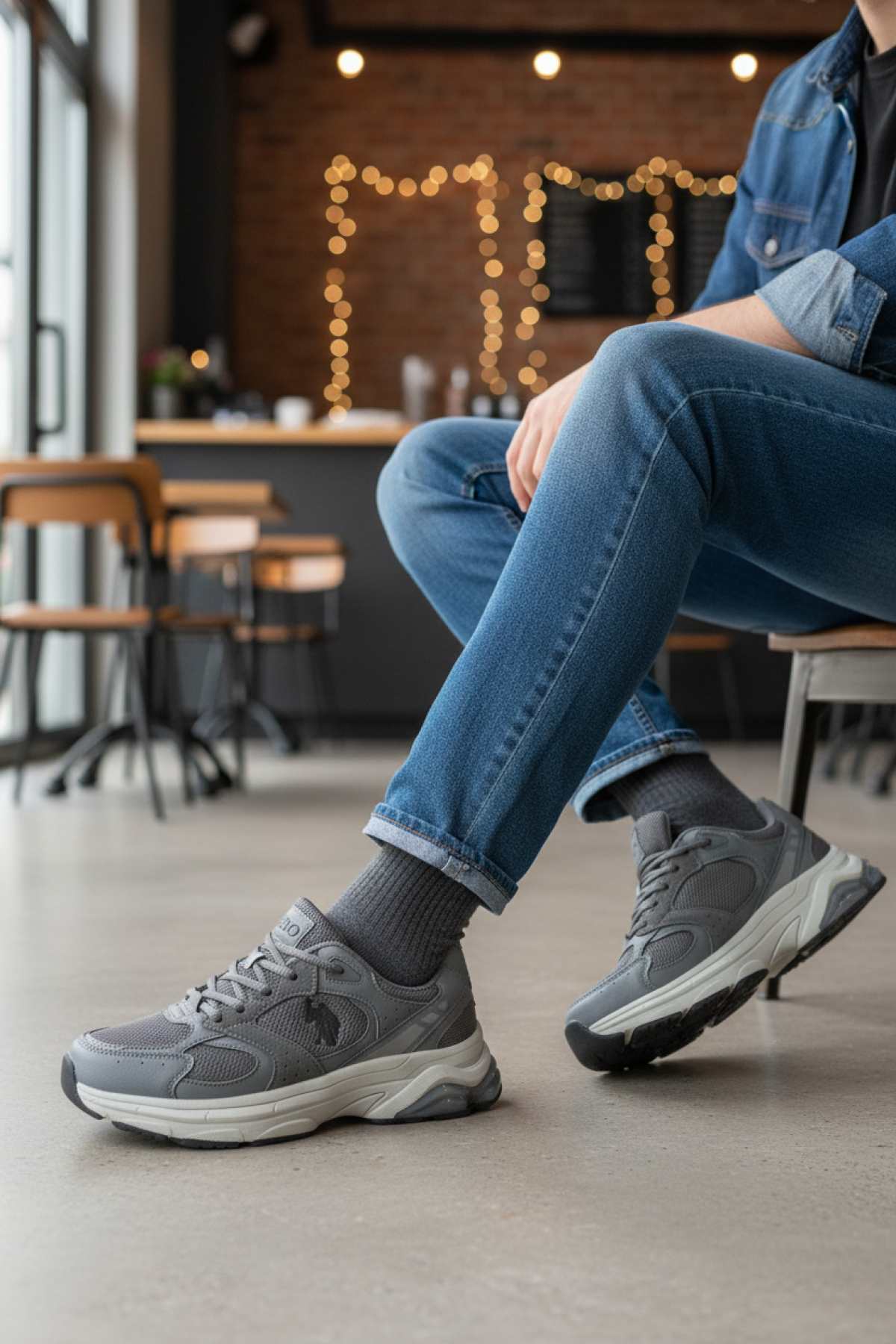 JUNO 5PR GRI Erkek Sneaker - Görsel 3