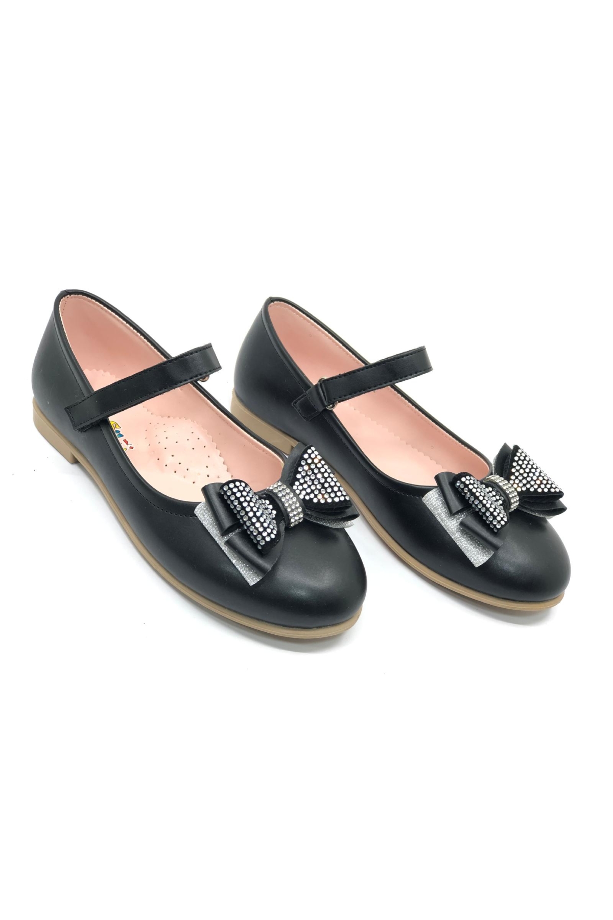 Kurdela Taş Detaylı Cırtlı Kız Çocuk Babet Ayakkabı - Görsel 2