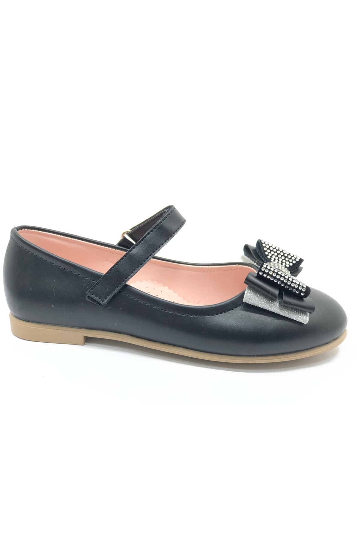 Kurdela Taş Detaylı Cırtlı Kız Çocuk Babet Ayakkabı - Görsel 4