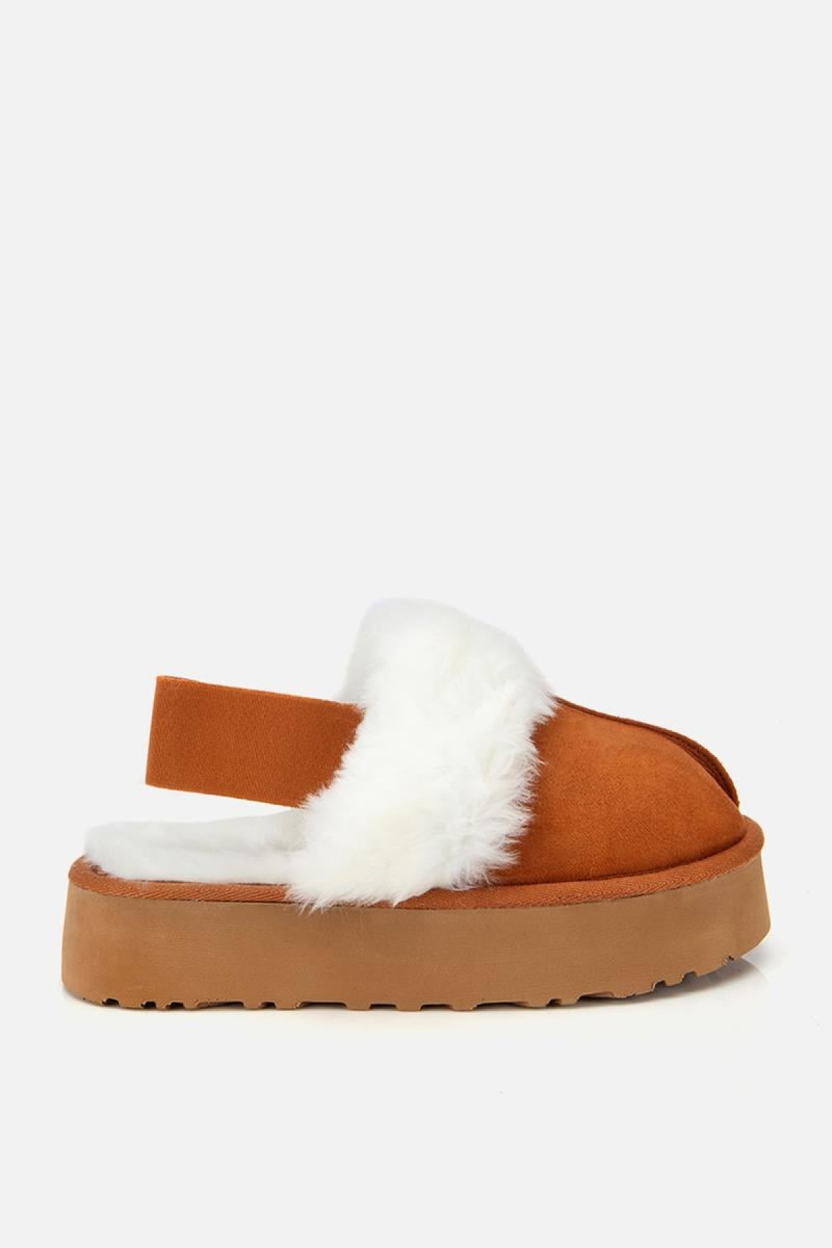 Kadın Süet Taba İçi Kürklü Yüksek Tabanlı Terlik - Görsel 2