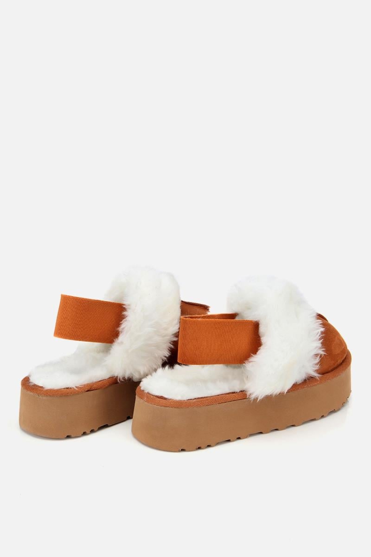 Kadın Süet Taba İçi Kürklü Yüksek Tabanlı Terlik - Görsel 5