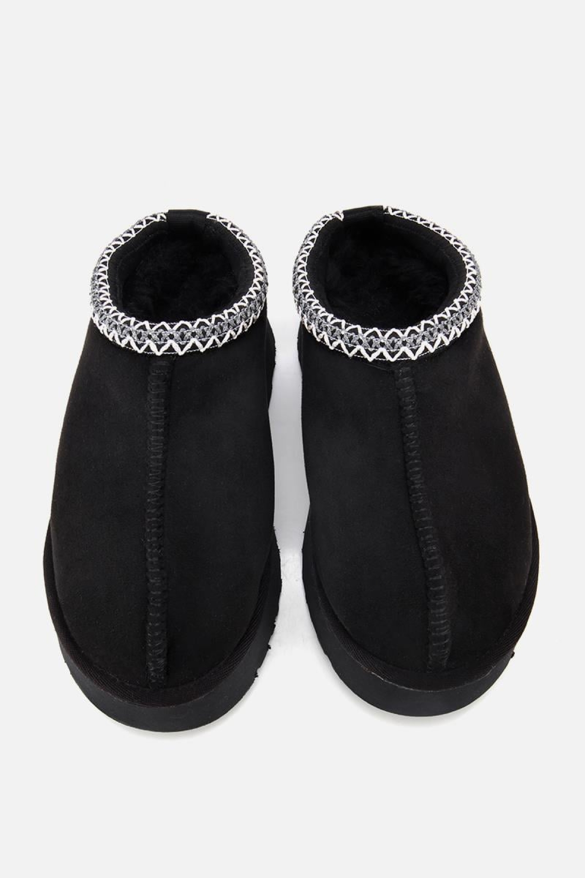Kadın Süet Siyah Dikiş Detaylı İçi Kürklü Yüksek Tabanlı Yarım Bot Terlik - Görsel 6