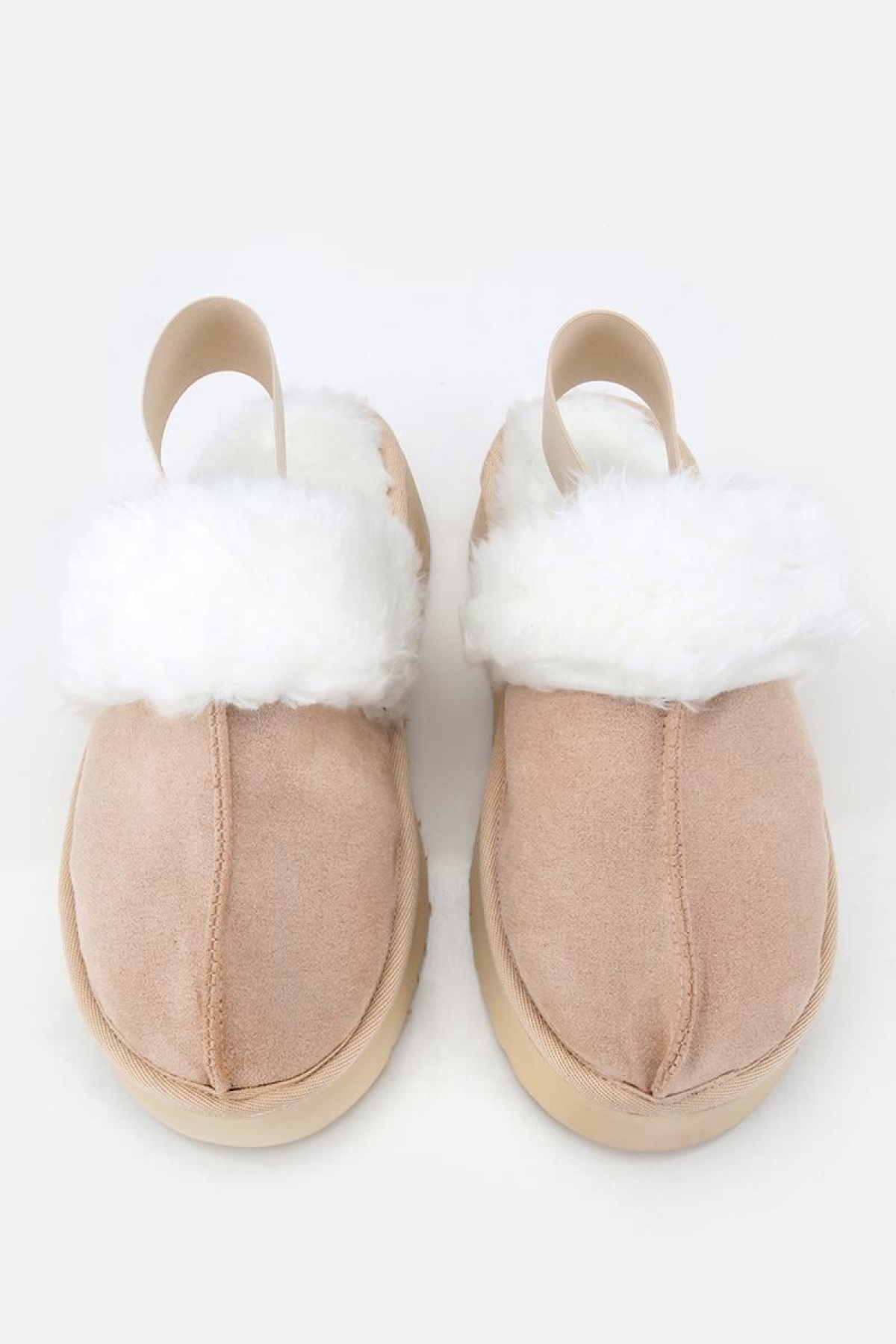 Kadın Süet Bej İçi Kürklü Yüksek Tabanlı Terlik - Görsel 7