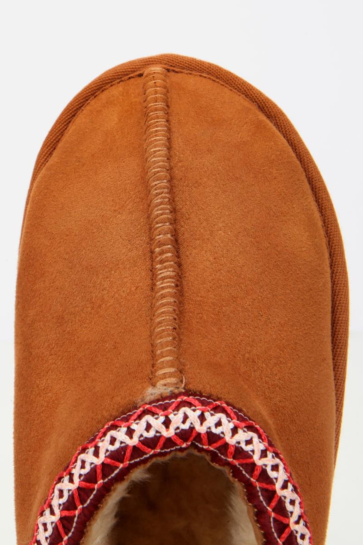 Kadın Süet Taba Dikiş Detaylı İçi Kürklü Yüksek Tabanlı Yarım Bot Terlik - Görsel 6