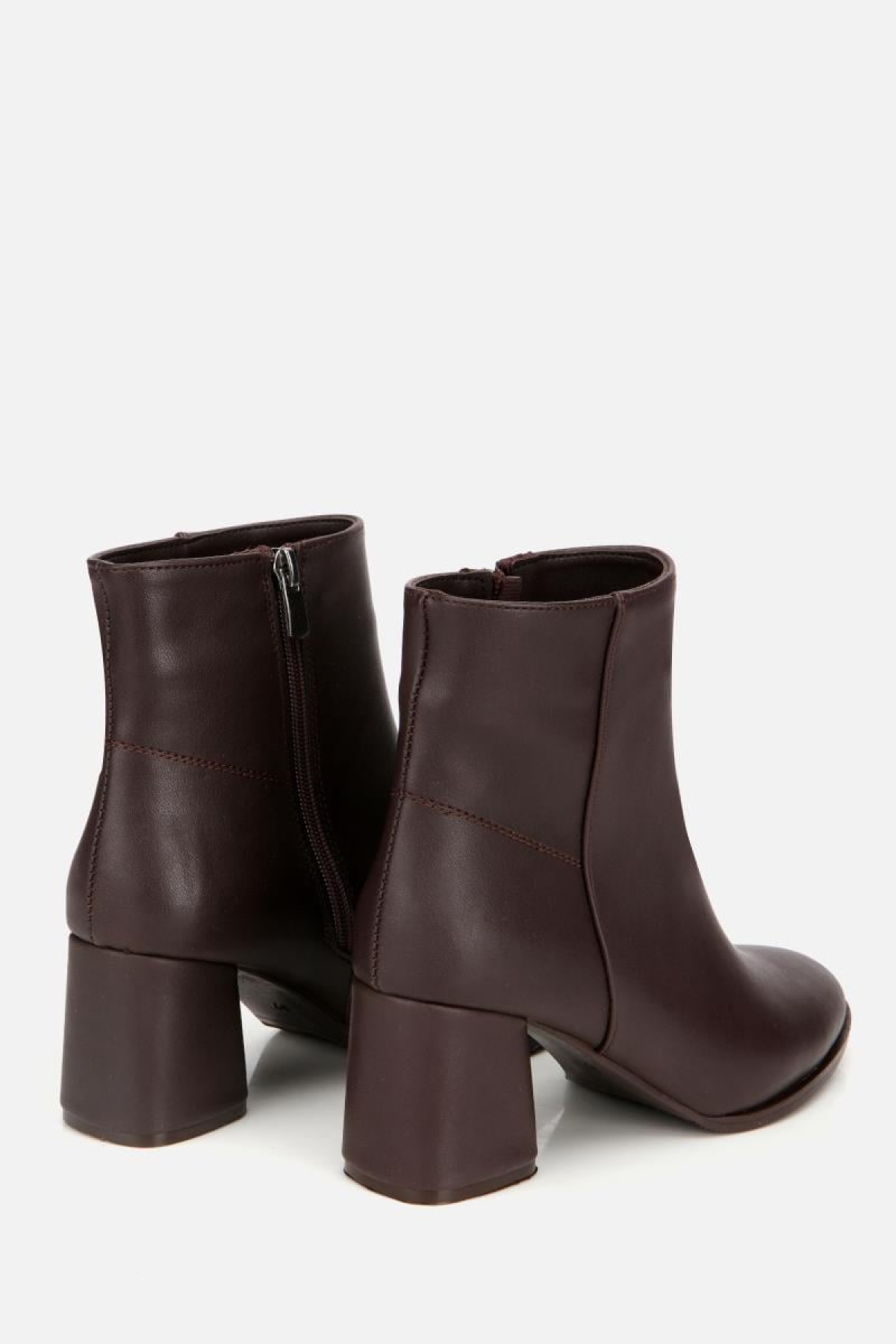 Kadın Kahverengi Fermuarlı Kalın Topuklu Bot - Görsel 4