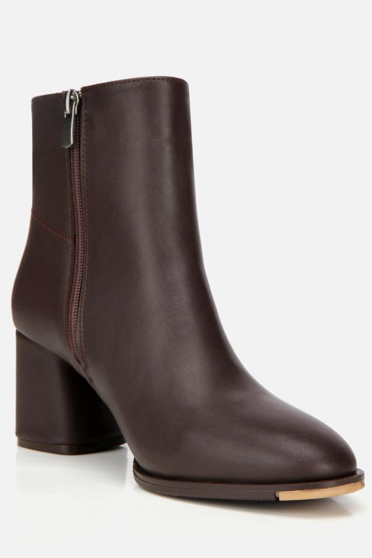 Kadın Kahverengi Fermuarlı Kalın Topuklu Bot - Görsel 7