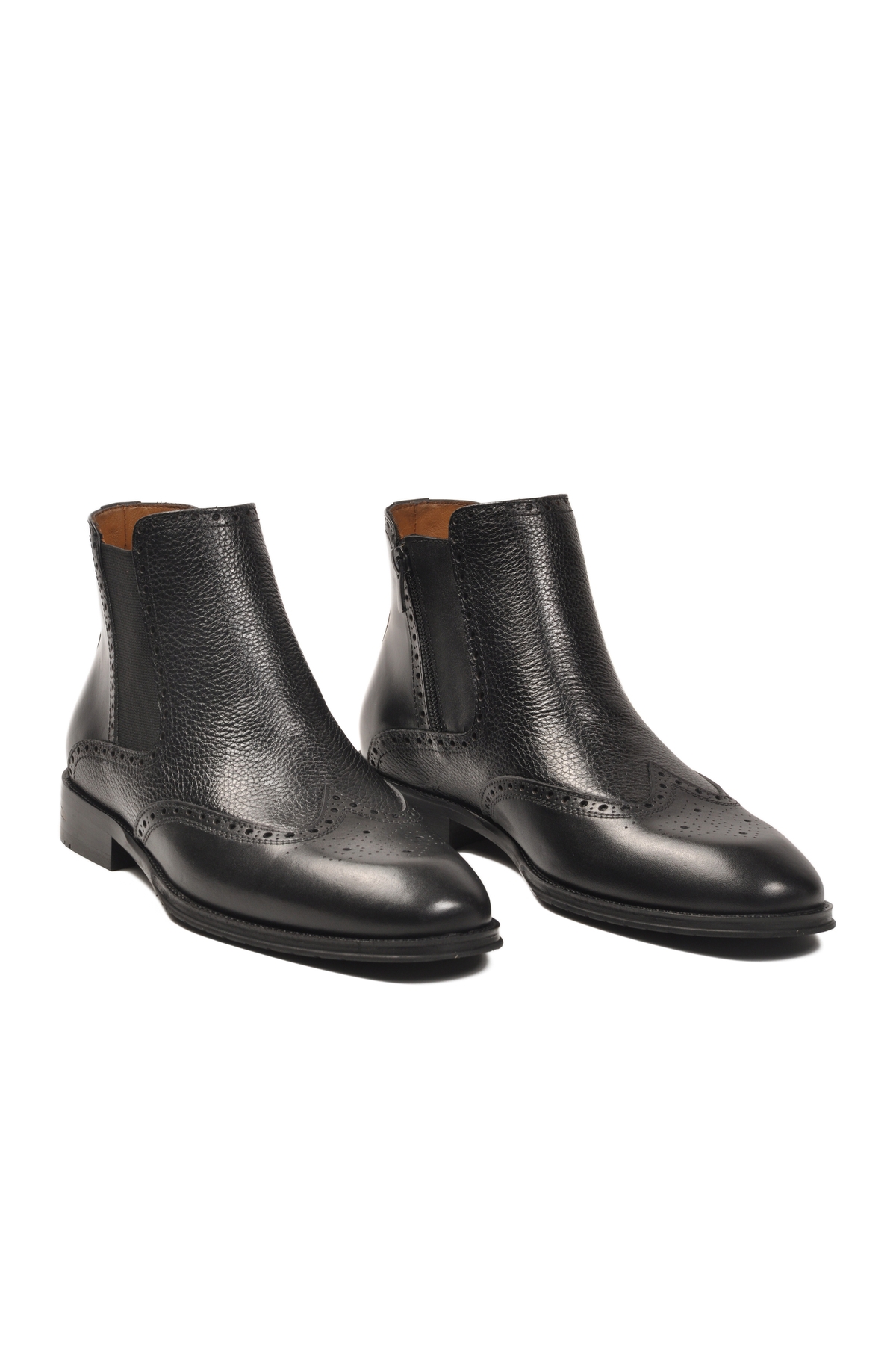 Aspor Siyah Hakiki Deri Fermuarlı Erkek Klasik Bot - Görsel 3