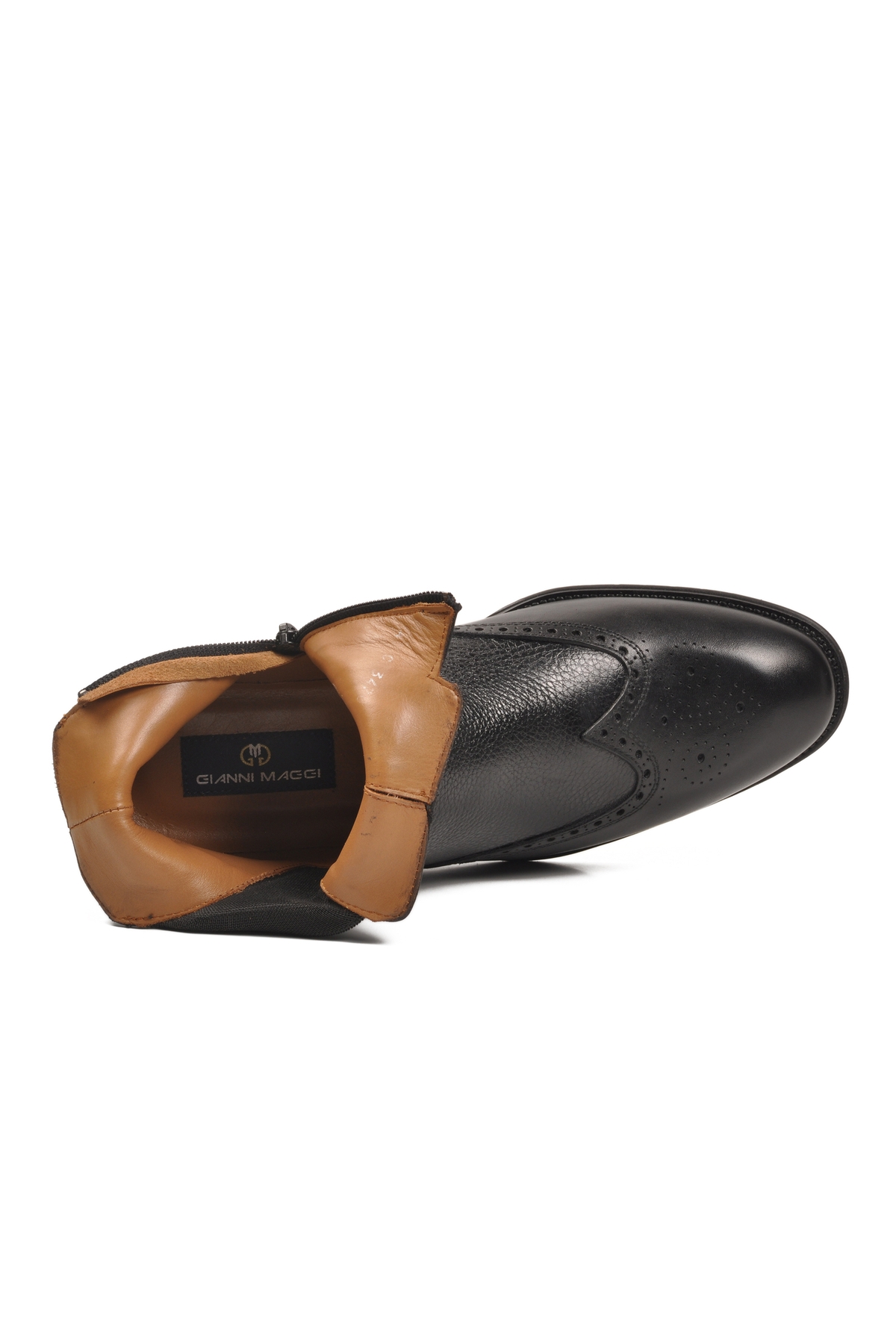 Aspor Siyah Hakiki Deri Fermuarlı Erkek Klasik Bot - Görsel 4