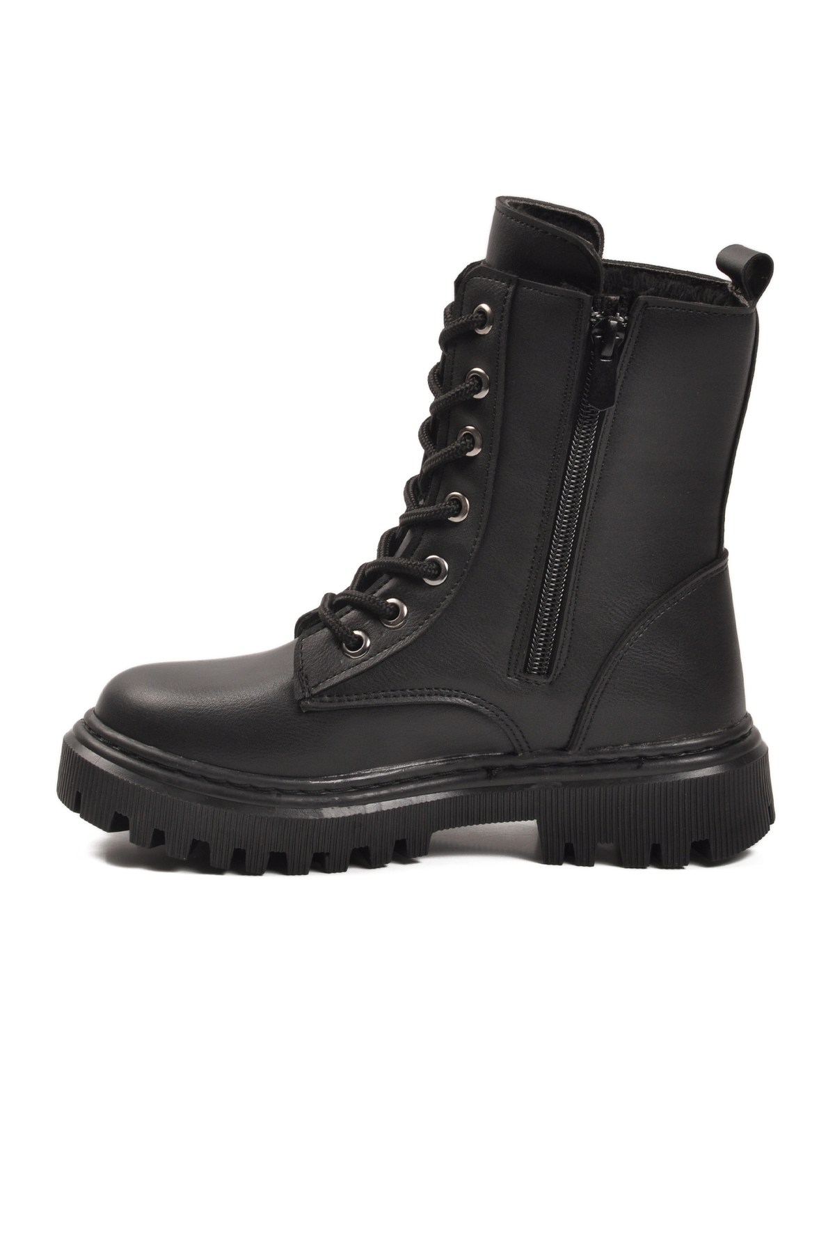 Aspor Siyah İçi Kürklü Fermuarlı Bağcıklı Kız Çocuk Bot - Görsel 2