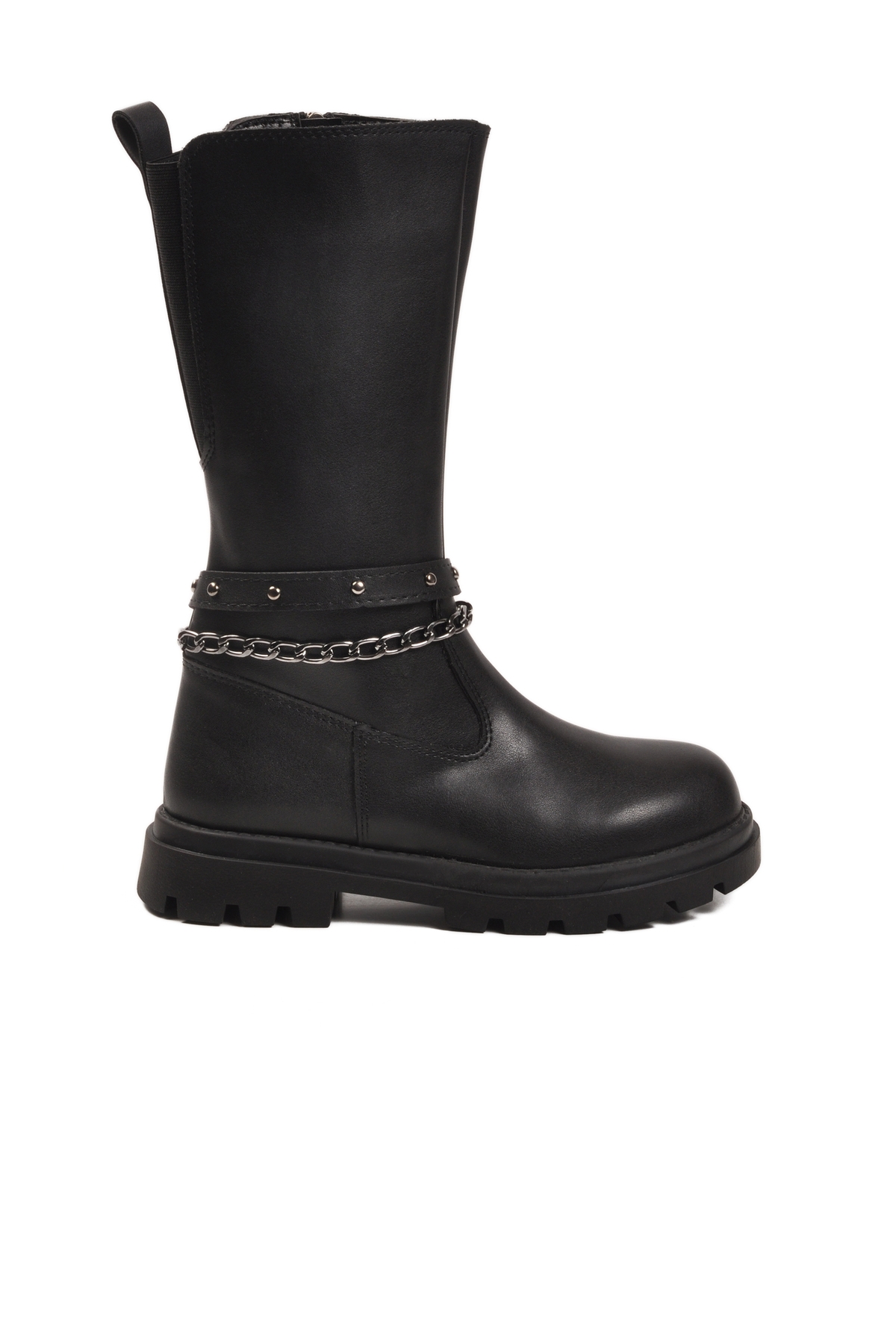 Cool Bej Siyah İçi Polarlı Fermuarlı Kız Çocuk Bot model görseli