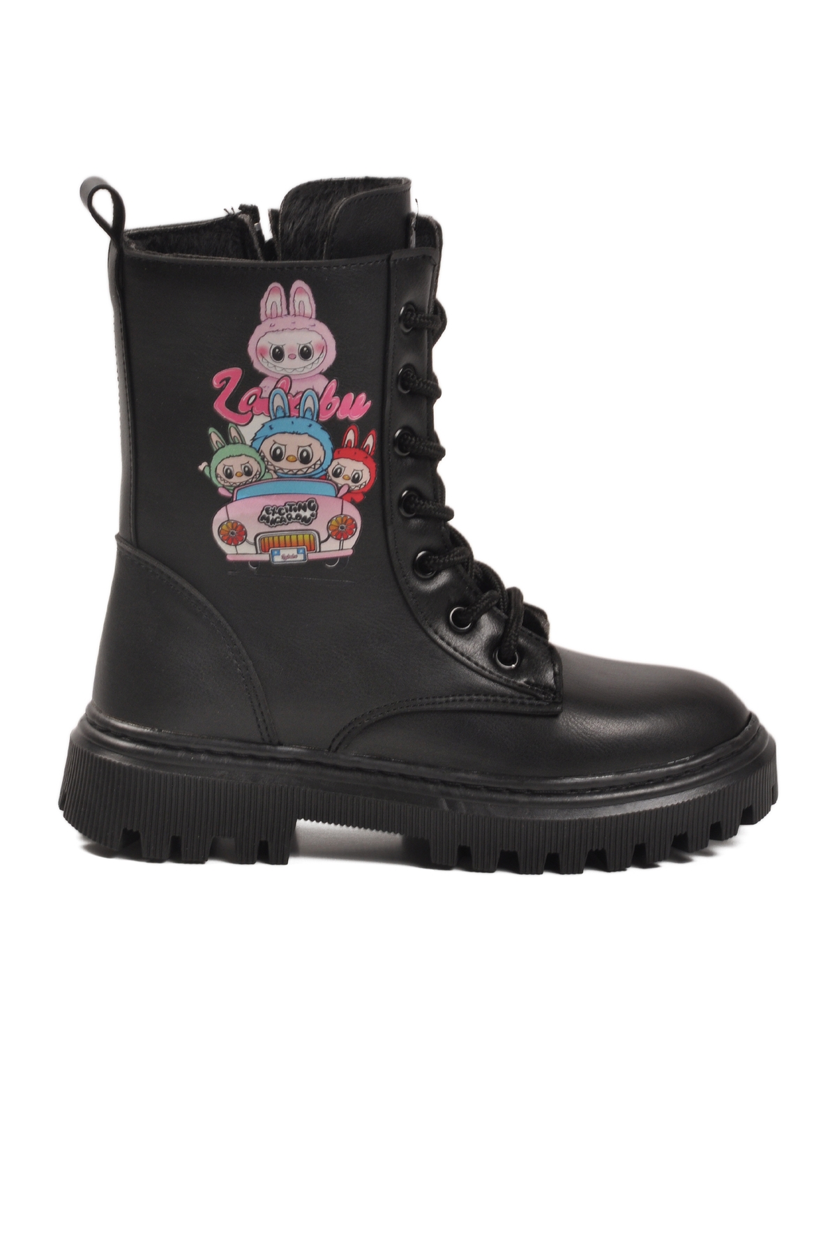 A Spor Aspor Siyah Zümrüt İçi Kürklü Bağcıklı Fermuarlı Kız Çocuk Bot model görseli