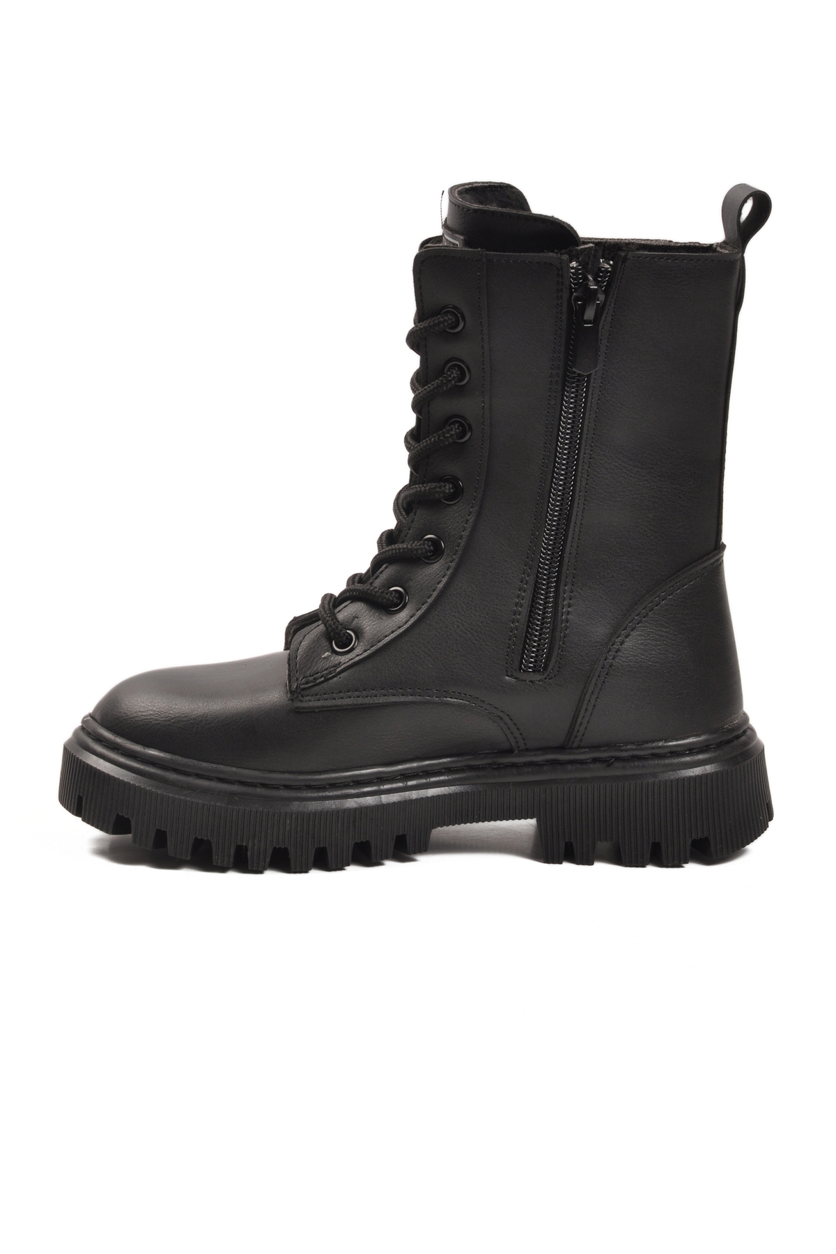 Aspor Siyah İçi Kürklü Bağcıklı Fermuarlı Kız Çocuk Bot - Görsel 2