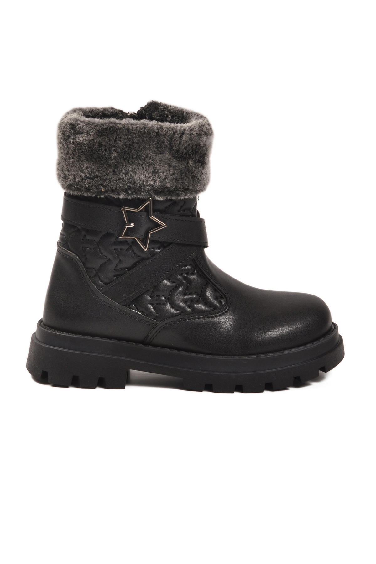 Siyah İçi Polarlı Fermuarlı Kız Çocuk Bot - Görsel 2