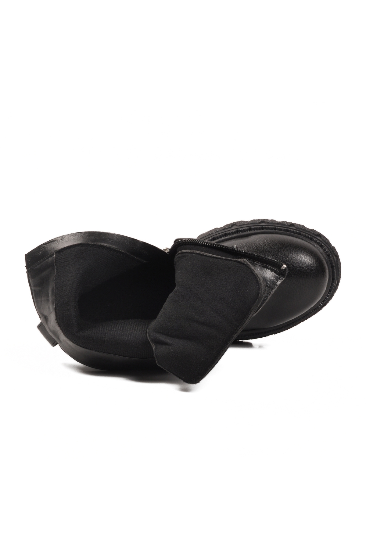 Siyah İçi Polarlı Fermuarlı Kız Çocuk Bot - Görsel 4