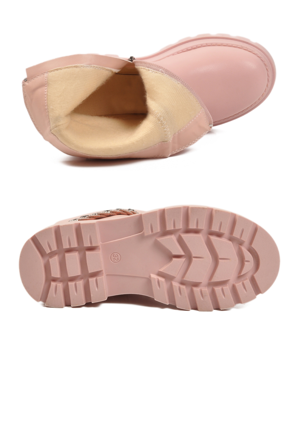 Pudra İçi Polarlı Fermuarlı Kız Çocuk Bot - Görsel 5