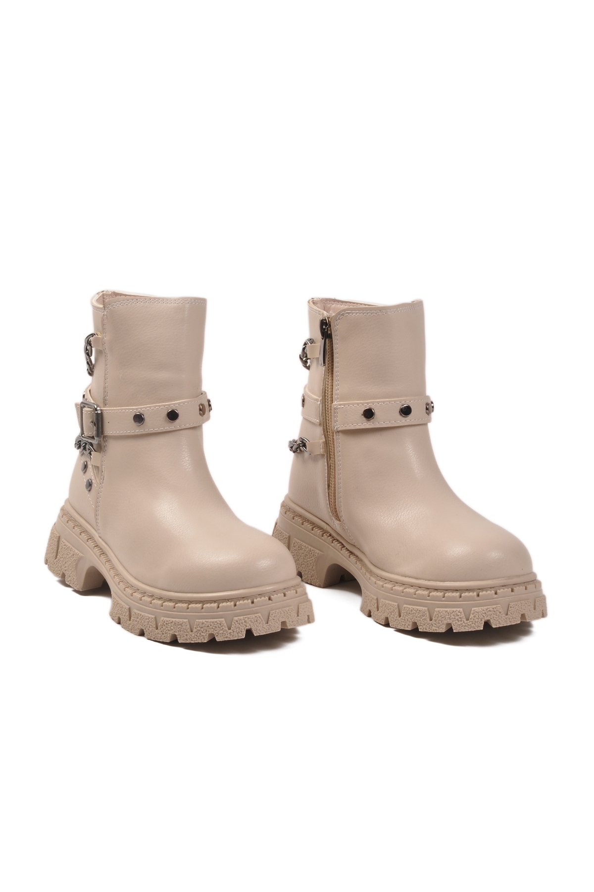 Bej İçi Polarlı Fermuarlı Kız Çocuk Bot - Görsel 3