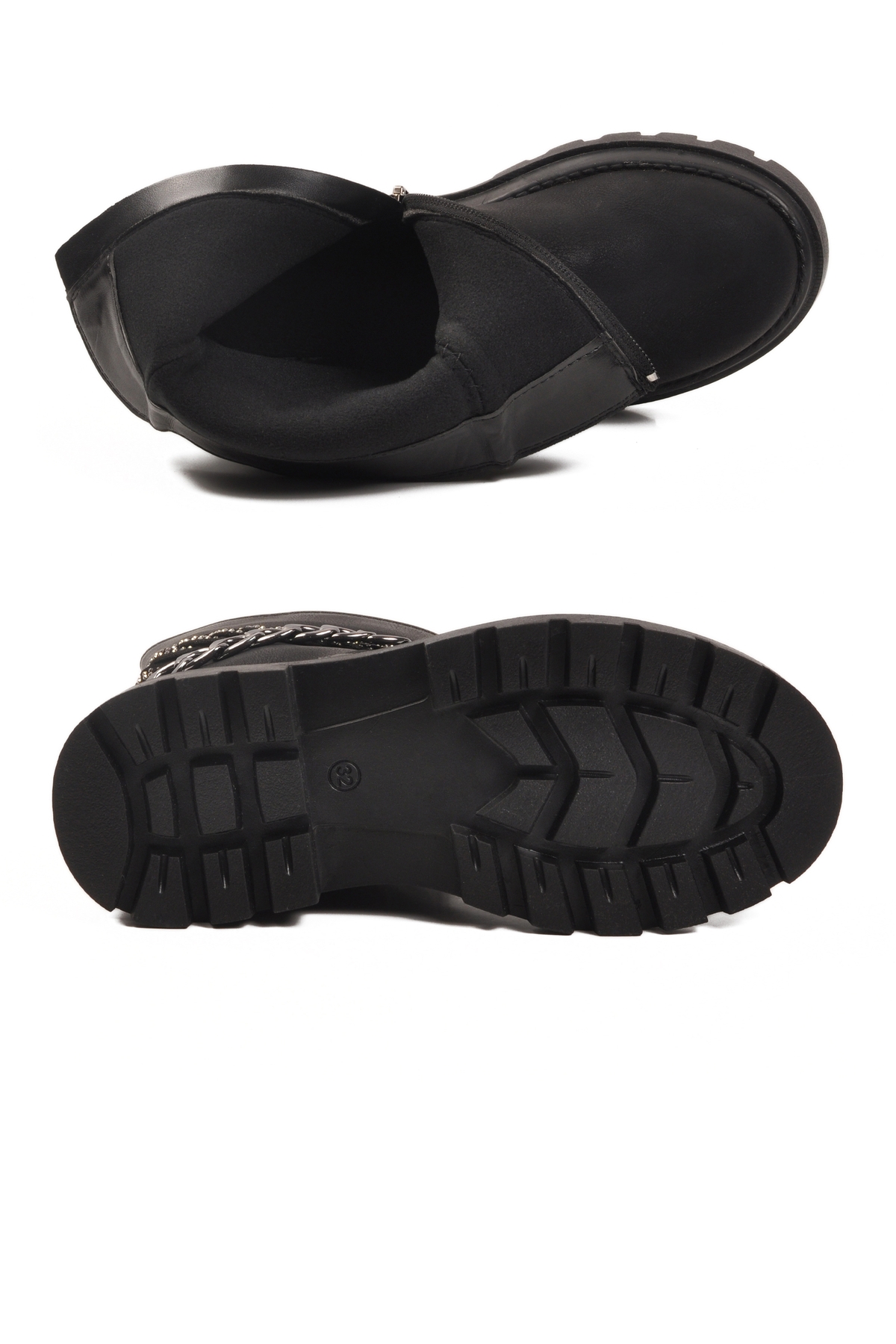 Siyah İçi Polarlı Fermuarlı Kız Çocuk Bot - Görsel 5