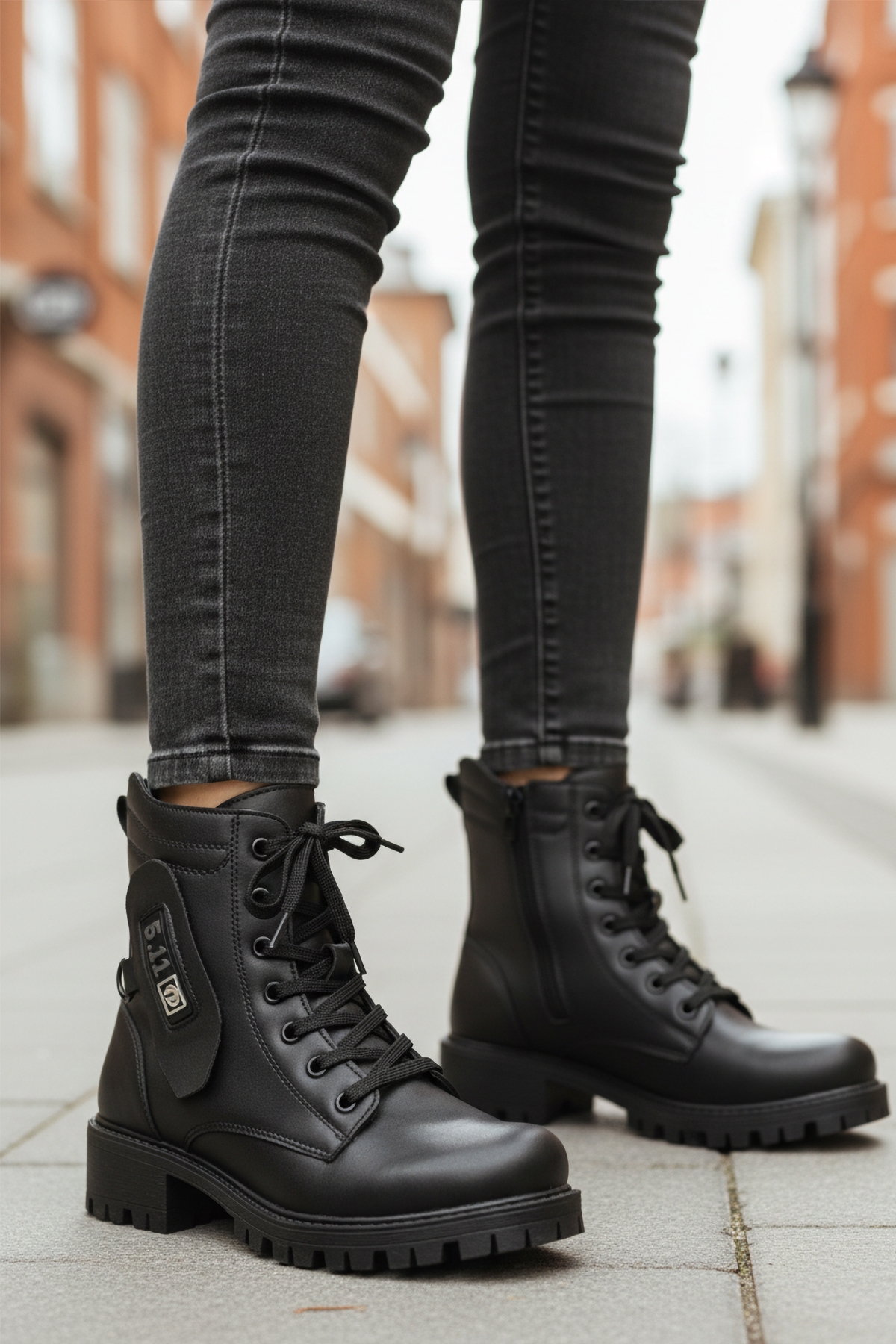 Aspor Siyah İçi Polarlı Fermuarlı Kadın Topuklu Bot - Görsel 3