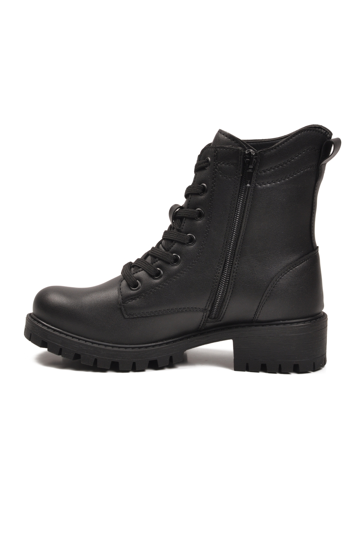 Aspor Siyah İçi Polarlı Fermuarlı Kadın Topuklu Bot - Görsel 4