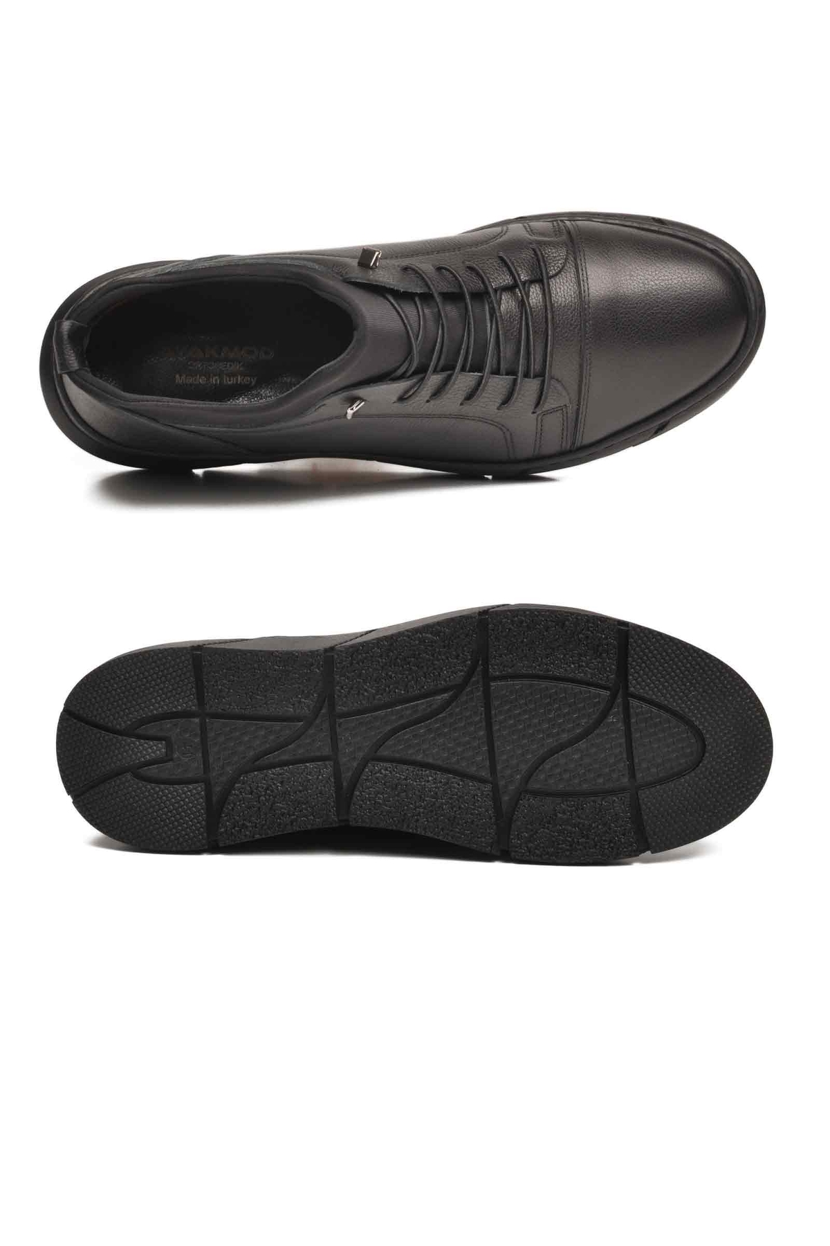 Aspor Siyah Hakiki Deri Ortopedik Erkek Casual Ayakkabı - Görsel 5