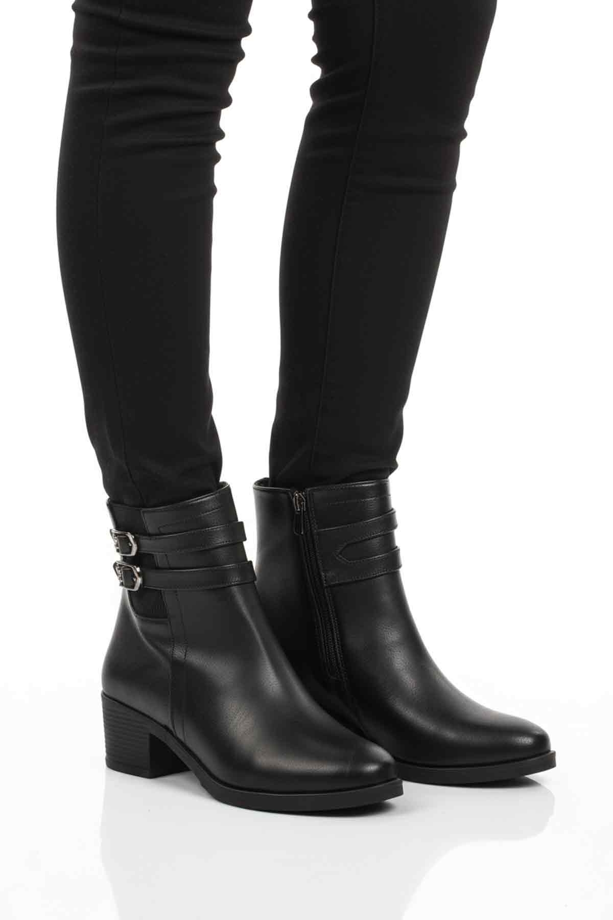 Aspor Siyah İçi Kürklü Kadın Topuklu Bot