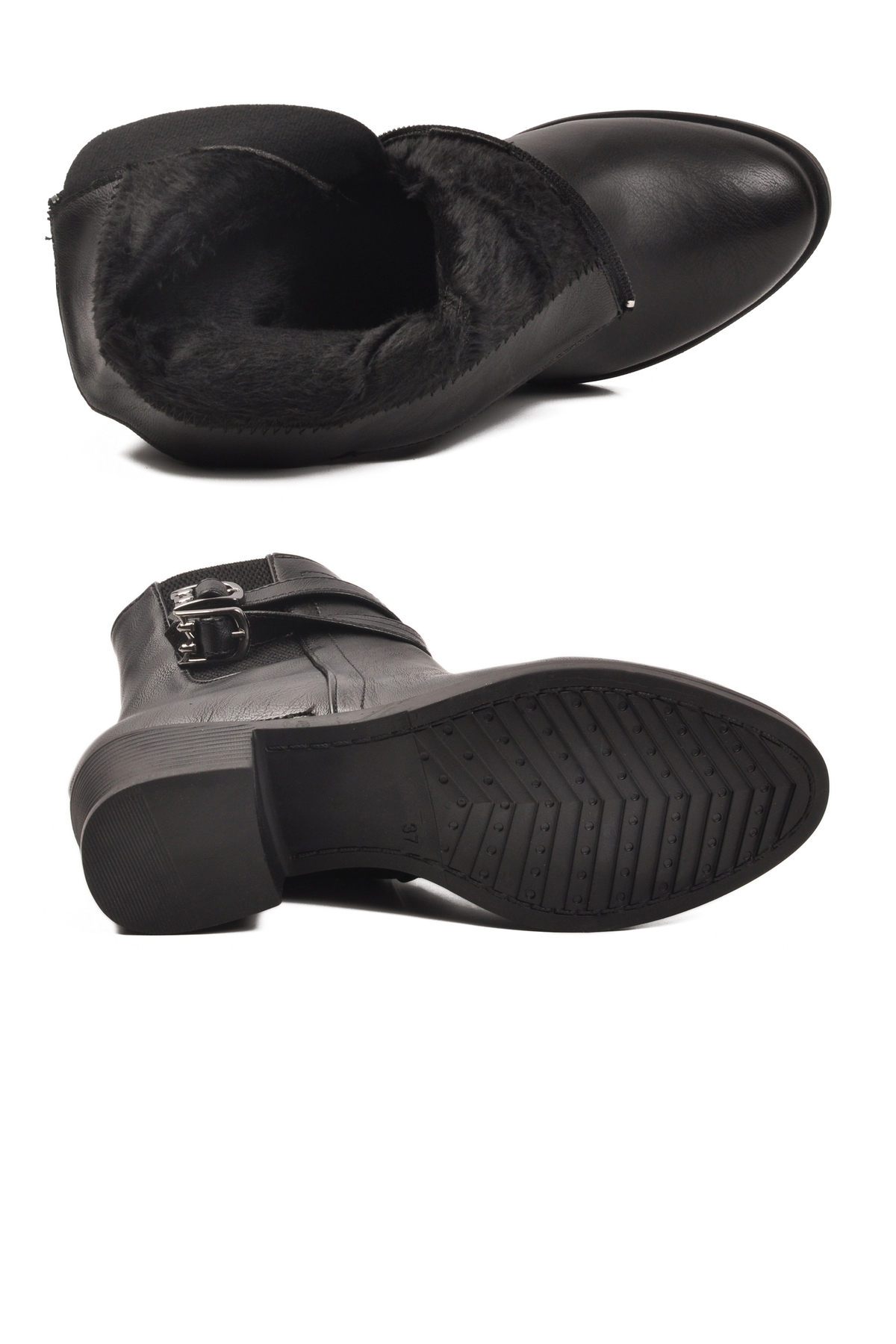 Aspor Siyah İçi Kürklü Kadın Topuklu Bot - Görsel 5