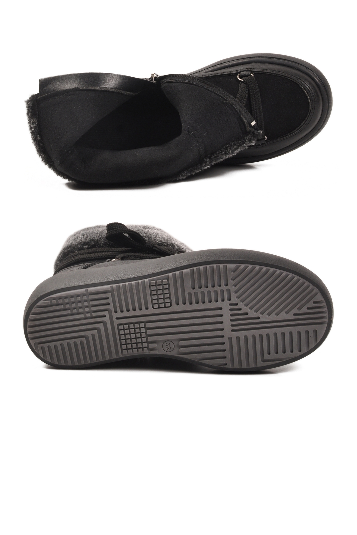 Siyah Fermuarlı Kız Çocuk Düz Bot - Görsel 5