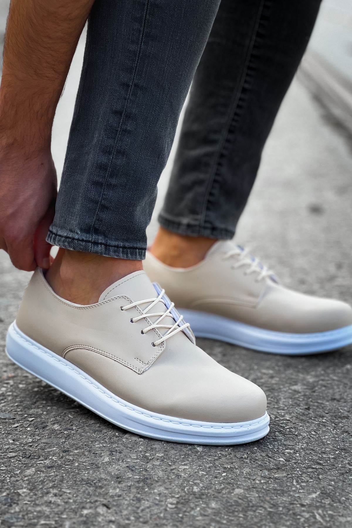 Bağcıklı Erkek Günlük Ayakkabı Bej