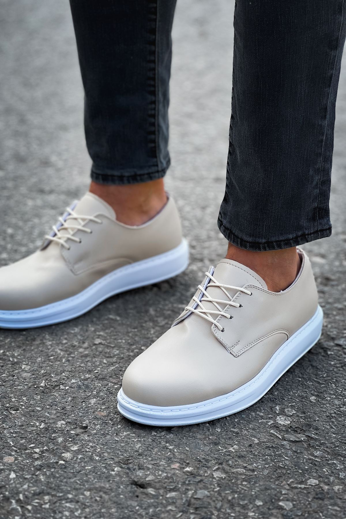 Bağcıklı Erkek Günlük Ayakkabı Bej - Görsel 3