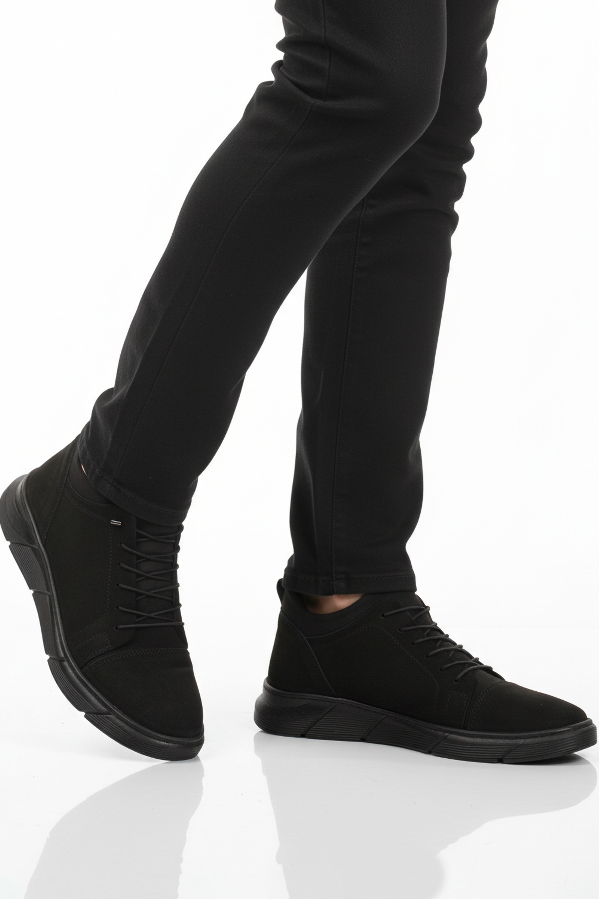 A Spor Aspor Siyah Nubuk Hakiki Deri Ortopedik Erkek Casual Ayakkabı model görseli