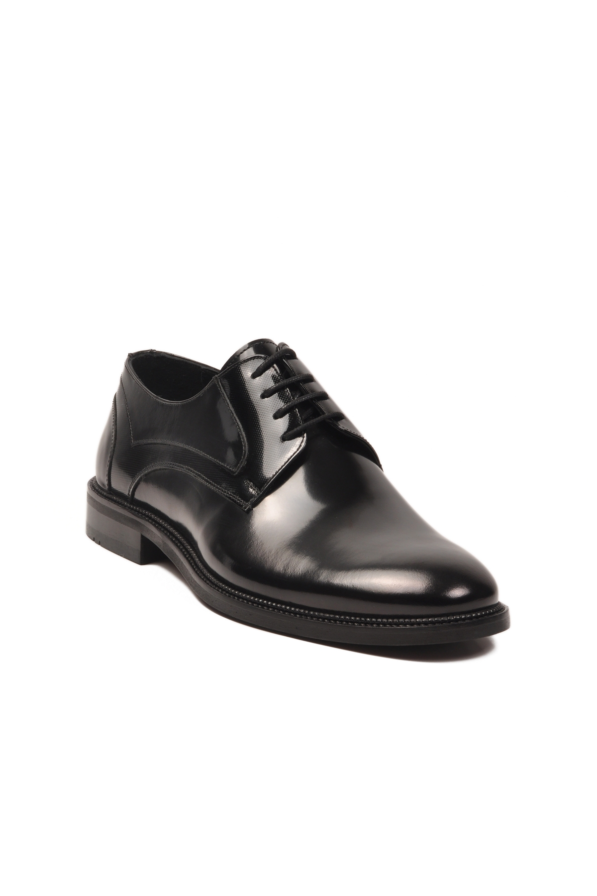 Aspor Siyah Rugan Hakiki Deri Erkek Klasik Ayakkabı - Görsel 3