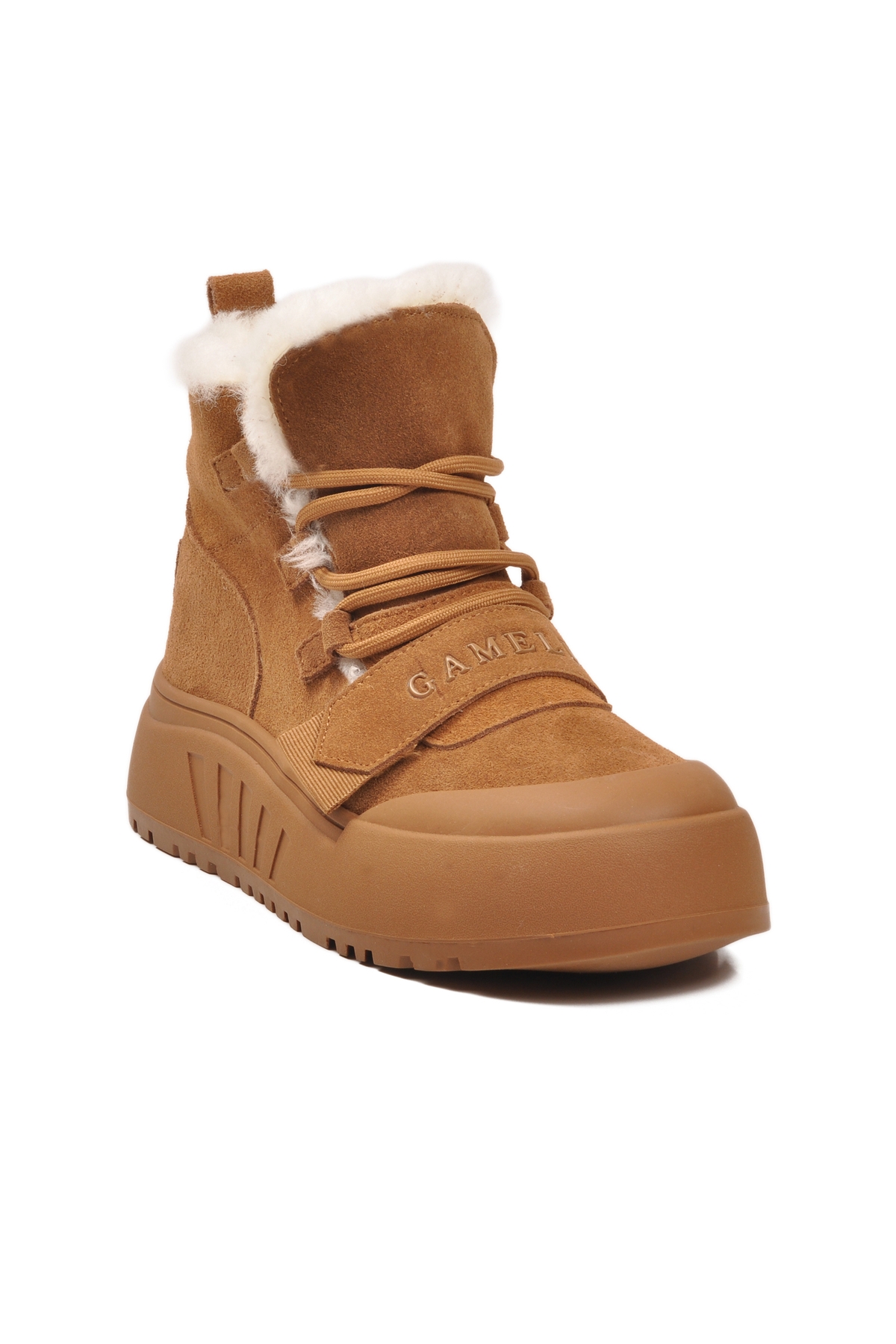 Kahve Süet İçi Kürklü Kadın Düz Bot - Görsel 3