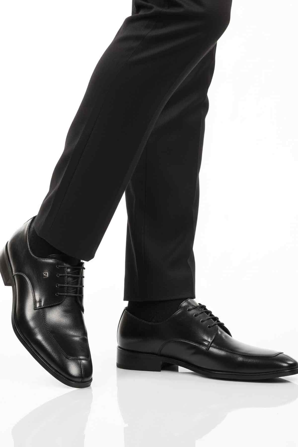 Fosco Siyah Hakiki Deri Erkek Klasik Ayakkabı model görseli